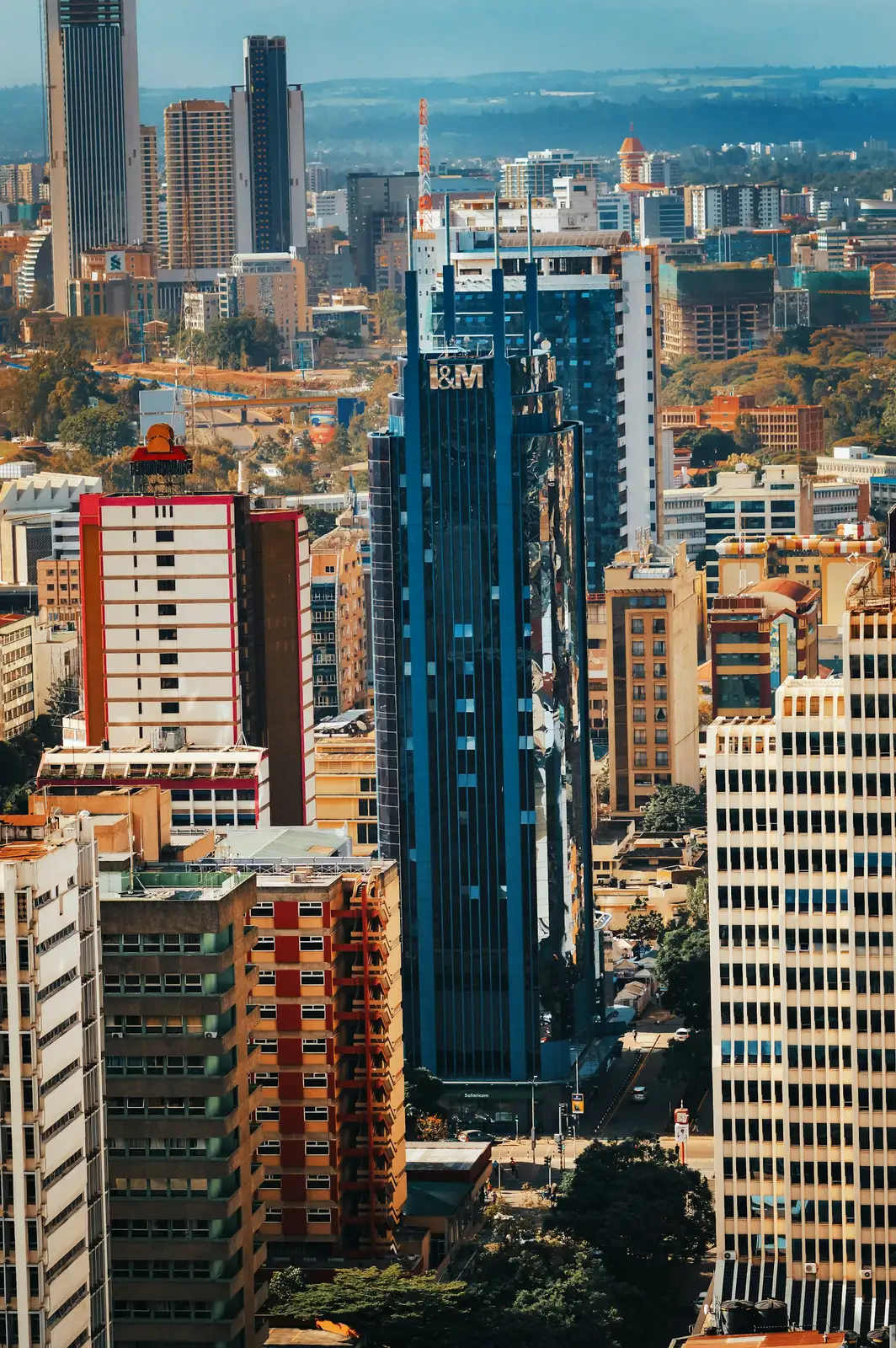 High-rise buildings in Nairobi in daylight
